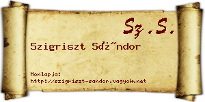 Szigriszt Sándor névjegykártya