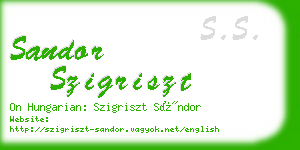 sandor szigriszt business card